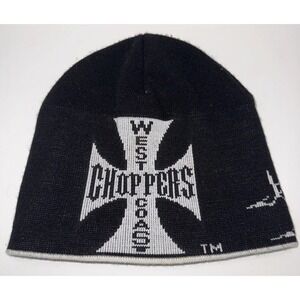 Vintage West Coast Choppers Jesse James Beanie Cross Script Knit 90s Skull Cap